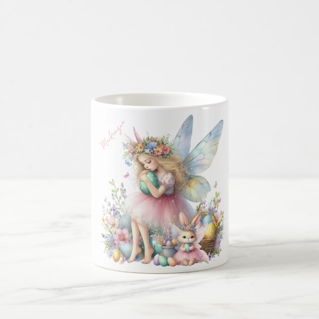 Aquarell-Oster-Frühlingsfee Kaffeetasse (Mittel)