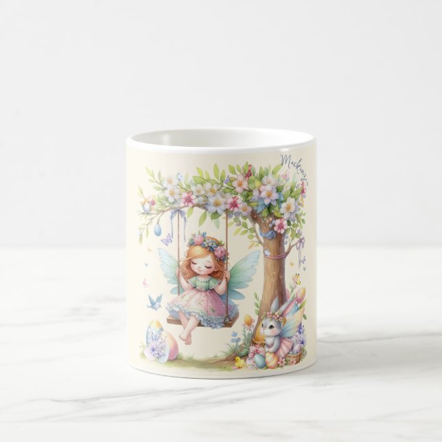 Aquarell-Oster-Frühlingsfee Kaffeetasse (Mittel)