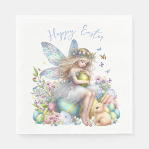 Aquarell-Oster-Frühlingsfee Serviette