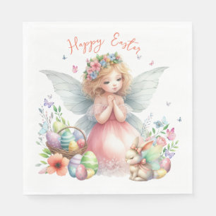 Aquarell-Oster-Frühlingsfee Serviette