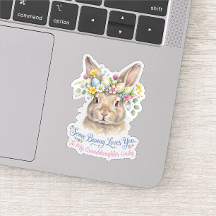 Aquarell-Osterhase-Blumenkrone Personalisiert Aufkleber