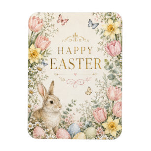 Aquarell-Osterhase-Grußkarte, Pastell Magnet