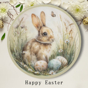 Aquarell-Osterhasen-Wiese-Frühlings-Illustration