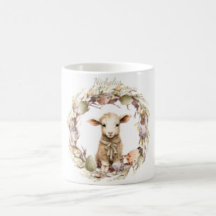 Aquarell-Osterlamm Personalisiert Kaffeetasse