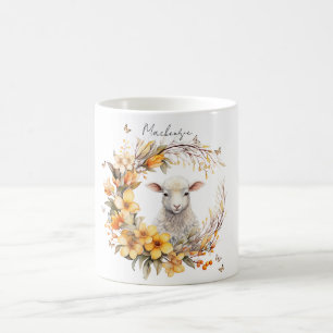 Aquarell-Osterlamm Personalisiert Kaffeetasse