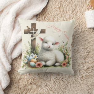 Aquarell-Osterlamm Personalisiert Kissen