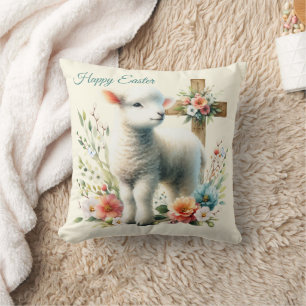 Aquarell-Osterlamm Personalisiert Kissen