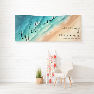 Aquarell-Ozean Meer Blaues Wasser Banner