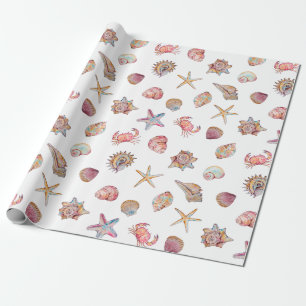 Aquarell-Ozean-Meeres-Tiere-Muster Geschenkpapier