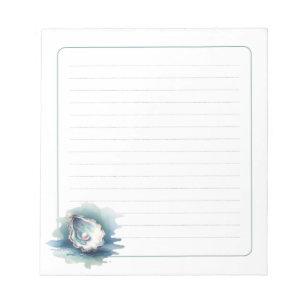 Aquarell-Ozean-Perlmuschel-Schalen-liniertes Notiz Notizblock