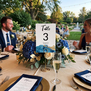 Aquarell-Ozean-Strand-Insel-Hochzeit Tischnummer