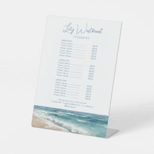 Aquarell-Ozean-Strand-Therapeut-Service-Menü Sockelschild