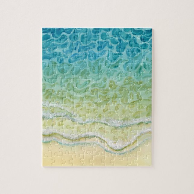 Aquarell-Ozeanstrand (Vertikal)