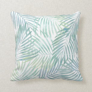 Aquarell-Palmblätter Kissen