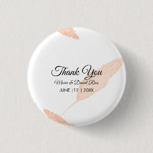 Aquarell-Pampas-Blatt-Silhouette-Hochzeit Button