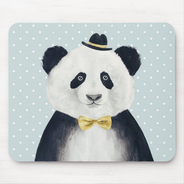 Aquarell-Panda-Bär Mousepad (Vorne)