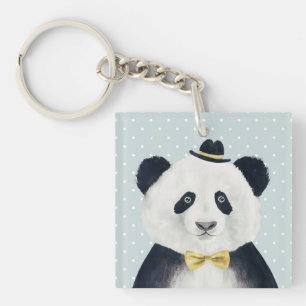Aquarell-Panda-Bär Schlüsselanhänger
