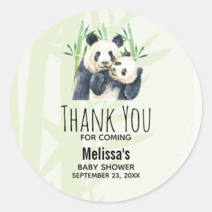 Aquarell Panda Bears Babydusche Danke Runder Aufkleber