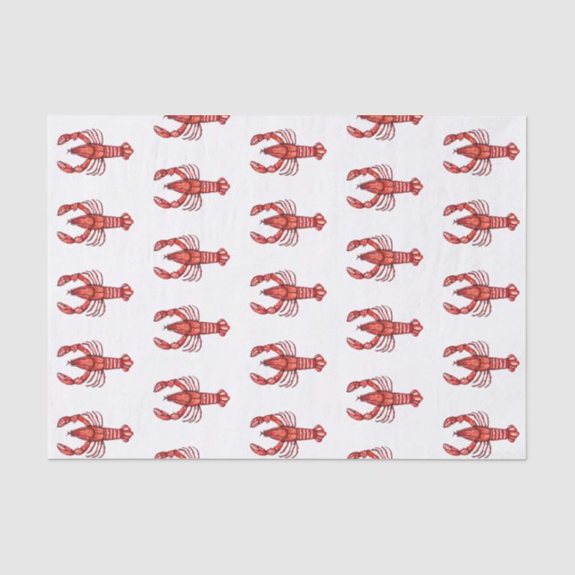 Aquarell-Panzerkrebse Louisianas Cajun Seidenpapier (Vorderseite)