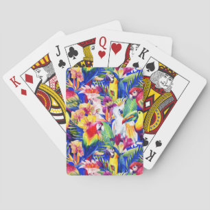 Aquarell-Papageien Spielkarten