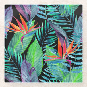 Aquarell-Paradiesvogel 2 Glasuntersetzer