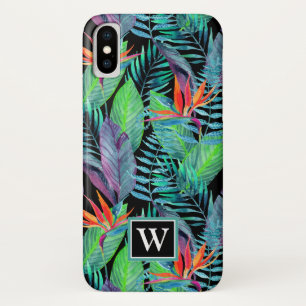 Aquarell-Paradiesvogel   addieren Ihre Initiale iPhone X Hülle