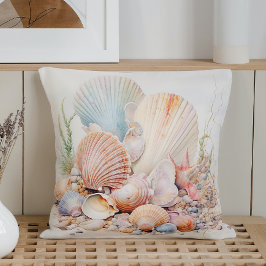 Aquarell Pastel Seashells Kissen