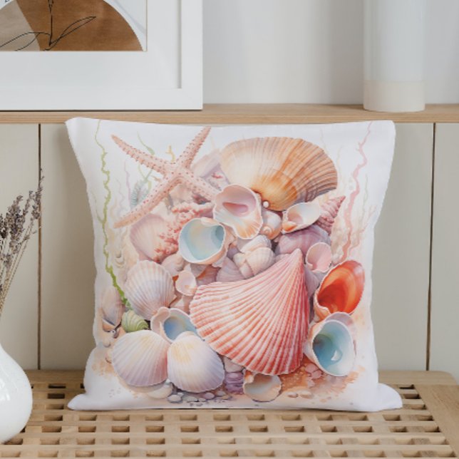 Aquarell Pastel Seashells Kissen (Von Creator hochgeladen)