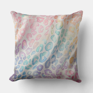 Aquarell Pastell Akzente Regenbogen Leoparden Dr Kissen