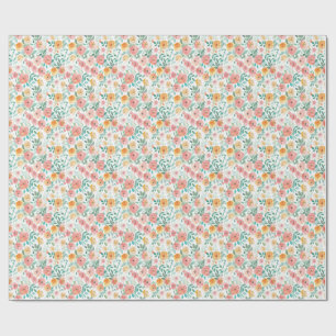 Aquarell Pastell Blumenmuster Geschenkpapier
