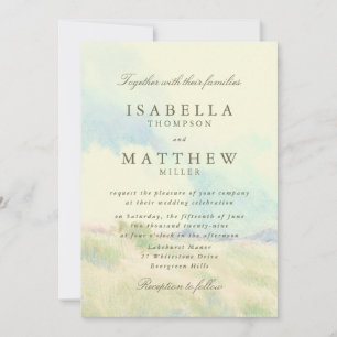 Aquarell Pastell Feld Hochzeitseinladung Einladung