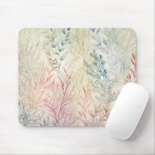 Aquarell Pastell Laub Blätter Mousepad