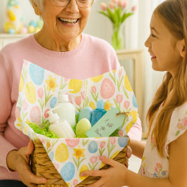 Aquarell-Pastell-Oster-Eier-Tulpen-Muster Seidenpapier