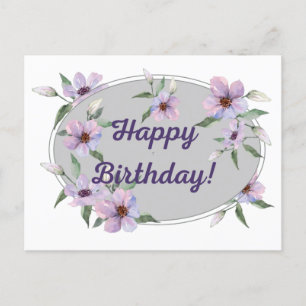 Aquarell Pastell Rosa Blumen Alles Gute zum Geburt Postkarte