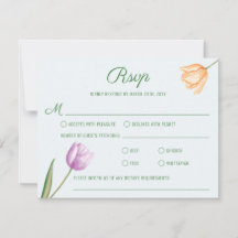 Aquarell Pastell Tulpen Blumen Frühlingshochzeit