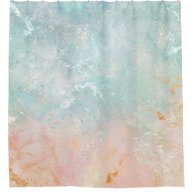 Aquarell, pastellfarben duschvorhang (Vorderseite)