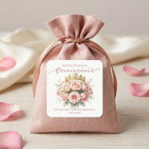 Aquarell Pastellrosa Roségold Tiara Quinceañera