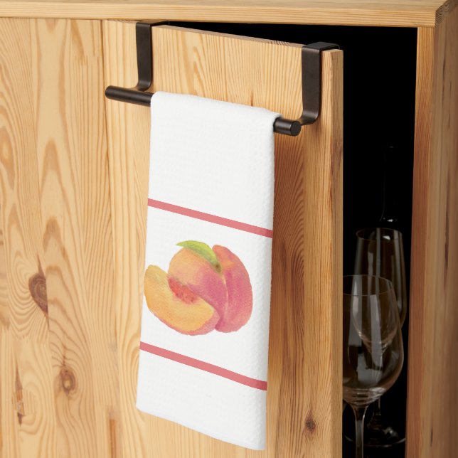 Aquarell Peach Küchentücher (Drittel gefaltet)