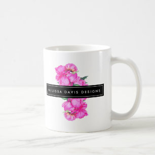Aquarell Peonunch Blumendesigner Kaffeetasse