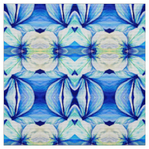Aquarell Persian Blue Poppy Floral Petals Stoff