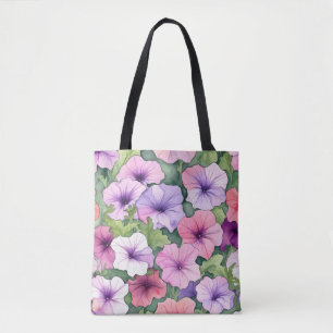 Aquarell-Petunienblüten Tasche