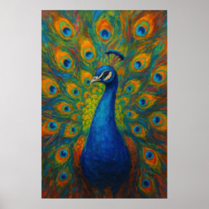 Aquarell-Pfau Poster