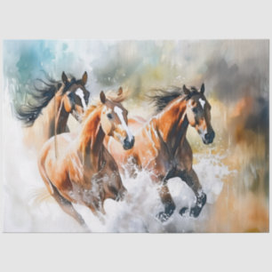 Aquarell-Pferde laufend Decoupage-Seidenpapier Seidenpapier