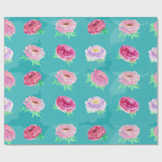 Aquarell-Pfingstrosen-Blumenmuster-Geschenkpapier Geschenkpapier