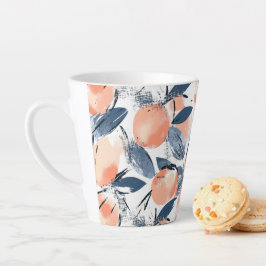 Aquarell Pfirsich Latte Milchtasse