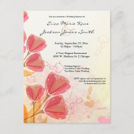 Aquarell Pfirsich Tulip Polterabend Einladung