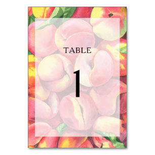 Aquarell-Pfirsiche - Hochzeitstischnummer Tischnummer