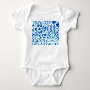 Aquarell-Pflanzen Nahtlose Textur Baby Strampler