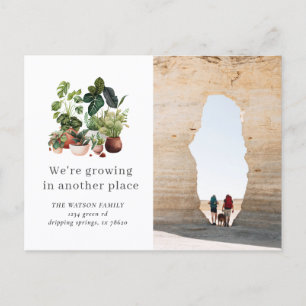 Aquarell-Pflanzen Umzugsankündigung Postkarte
