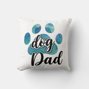 Aquarell-Pfotenabdruck Hund Papa Haustierliebhaber Kissen